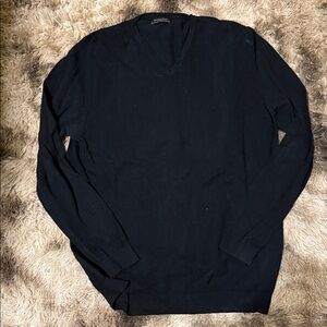 Zara Men's Dark V-Neck Sweater